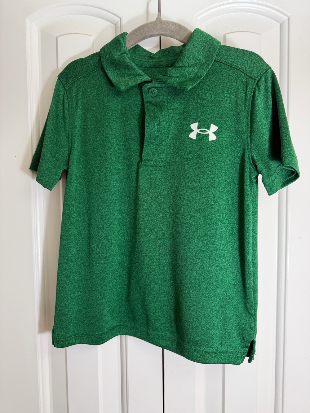 Under Armour Green Heather Polo with White Logo